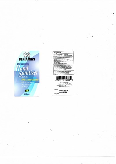 Benjamins Hand Sanitizer 240 mL (Hand Sanitizer 240 mL)